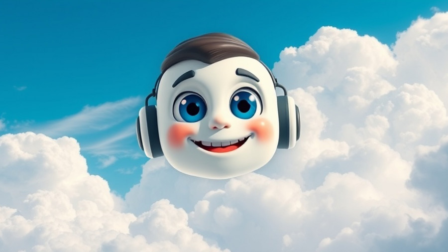 Microsoft AI character Mico in the sky with clouds