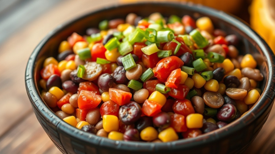 Ree Drummond's 7-Can Soup with vibrant ingredients in a bowl