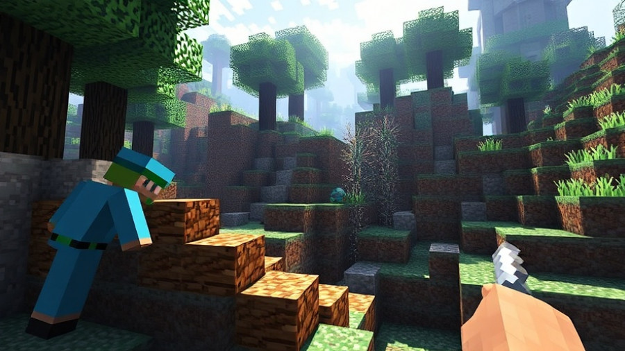 Agentic AI in Minecraft gameplay task sequence.