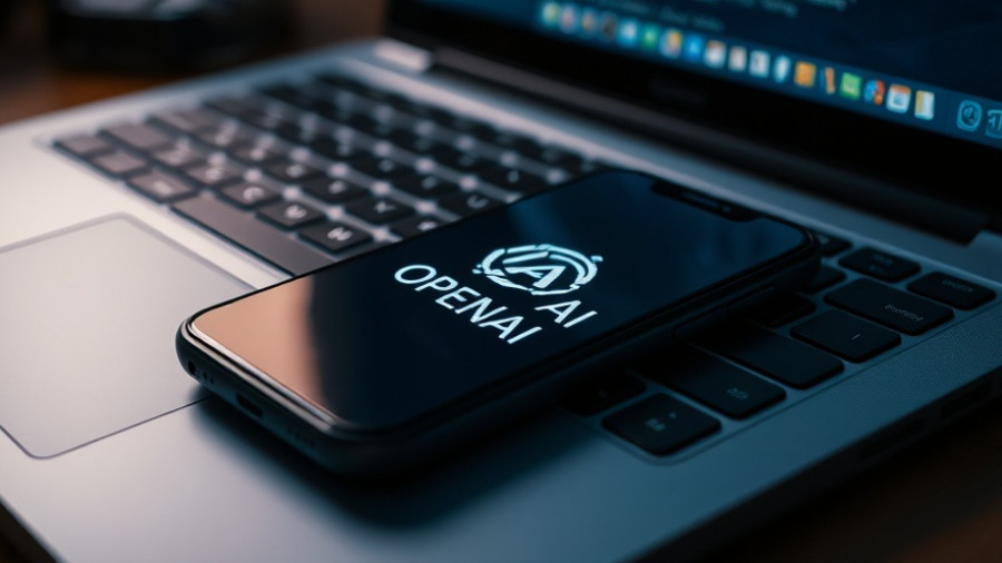 OpenAI logo on smartphone over laptop, representing Open AI music generation.