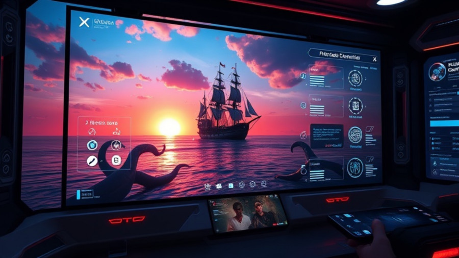 Futuristic gaming setup with Microsoft AI for enhanced play.