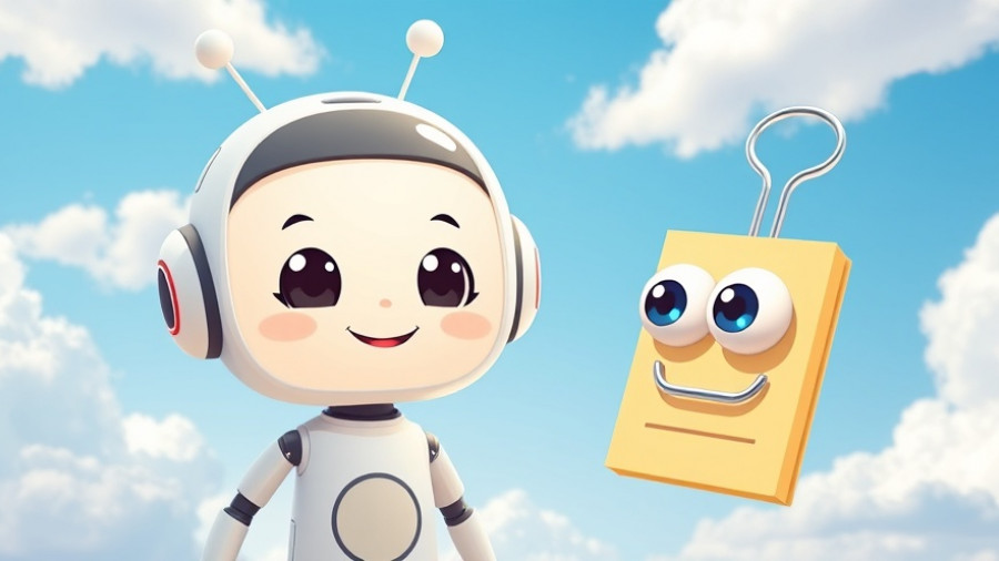 Cute AI companions in a Microsoft AI themed illustration.