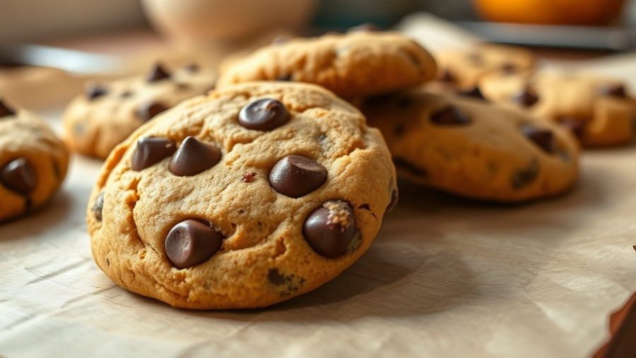 Golden-brown cookies with perfect chip-to-dough ratio on parchment.