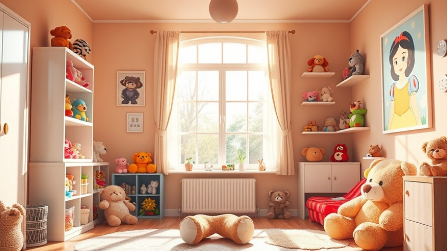 Children's room with toys and sunlight featuring Snow White art