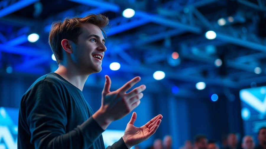 AI expert passionately speaks at tech conference