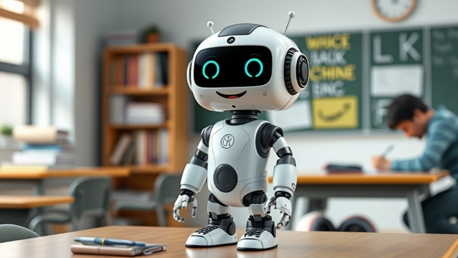 AI agent adoption in education with friendly robot in classroom