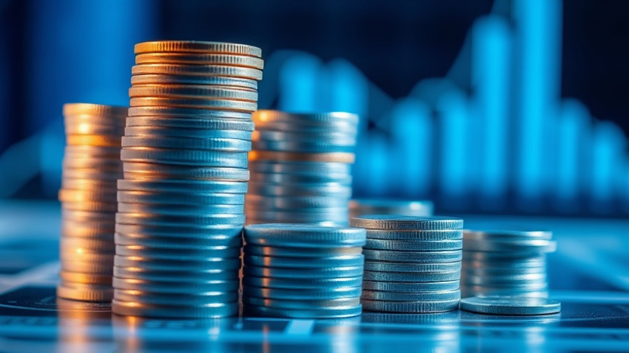 Agentic AI concept with coins and financial charts