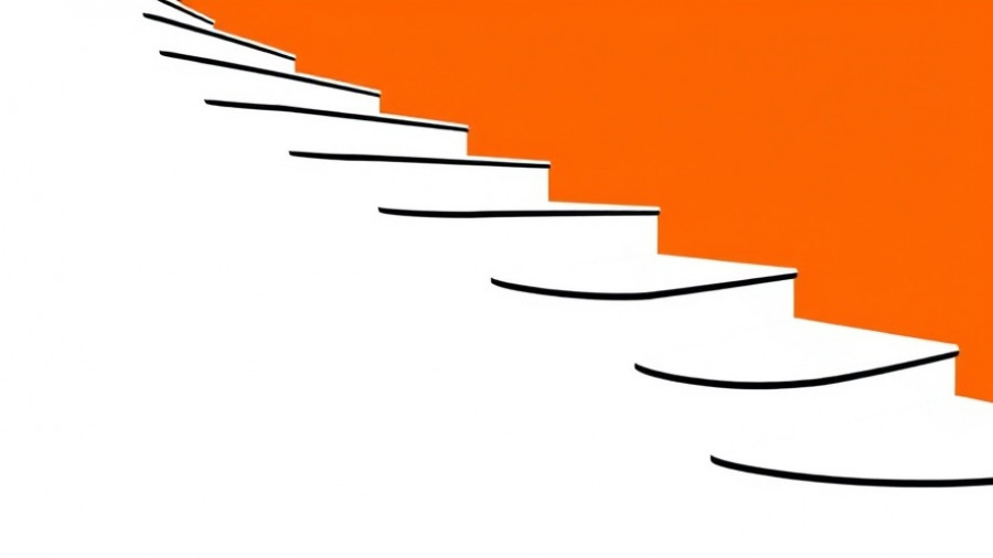 Minimalistic staircase illustration with black curves, Claude AI