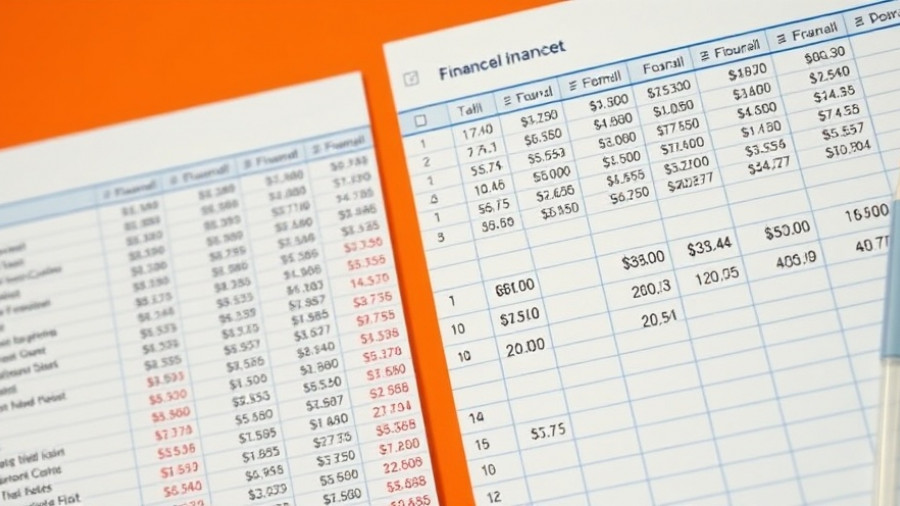 Claude for Financial Services: Financial spreadsheet interface on orange.