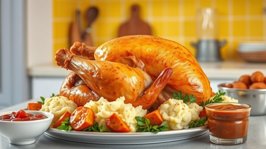 Delicious Butterball no-prep turkey with sides on a kitchen counter.