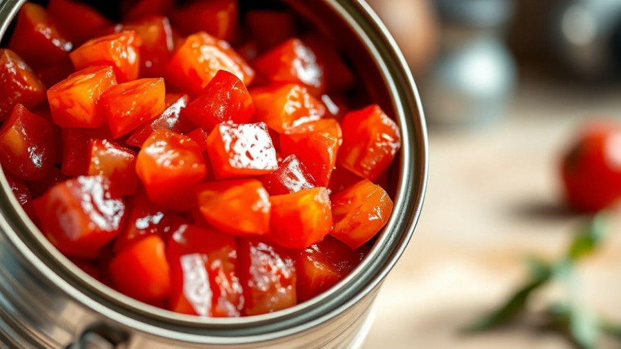 Open can of diced tomatoes for canned tomatoes recipes.