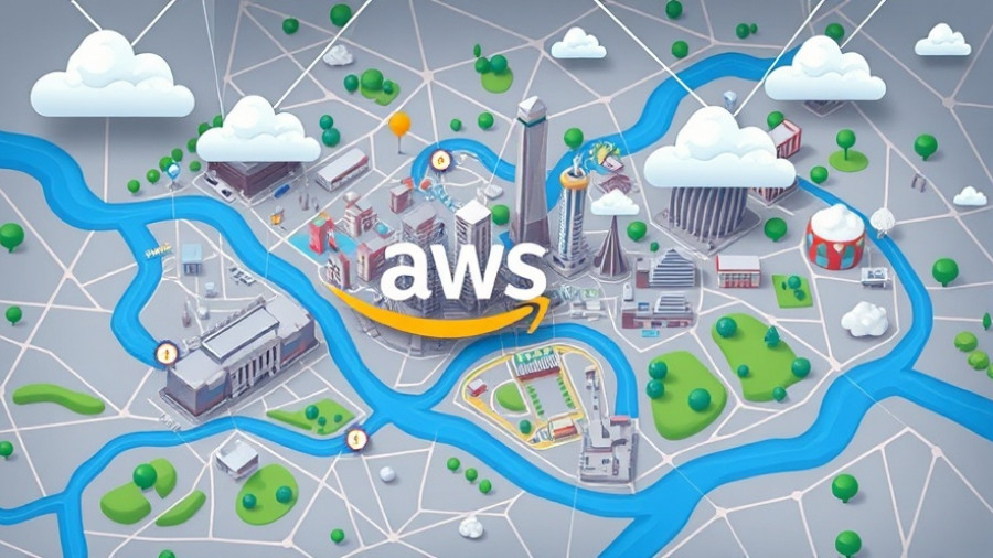 AWS network diagram indicating outage connections, abstract style