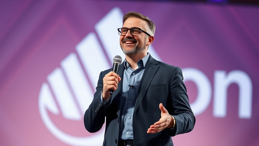 Business leader on stage discussing investment in OpenAI