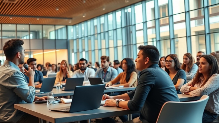 Modern conference room with speaker and audience discussing anthropic AI.