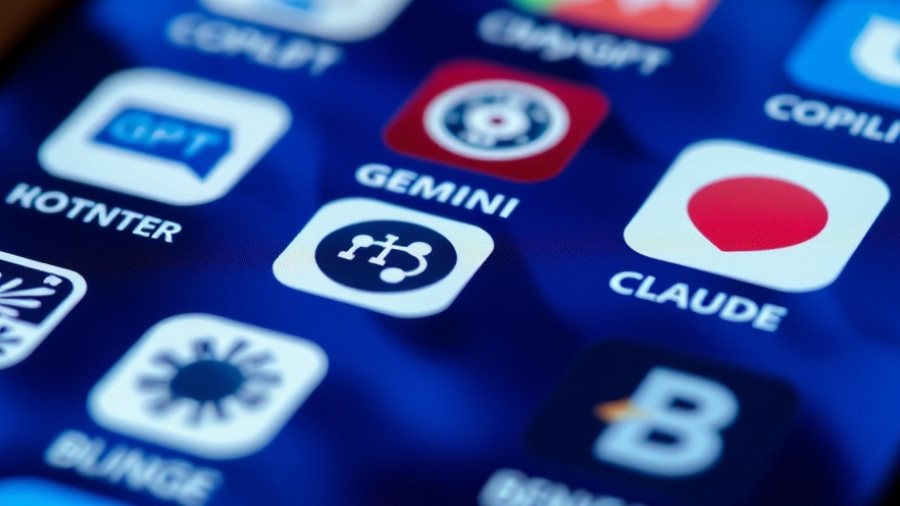 Smartphone screen with AI app icons, GitHub Agent HQ AI Integration.