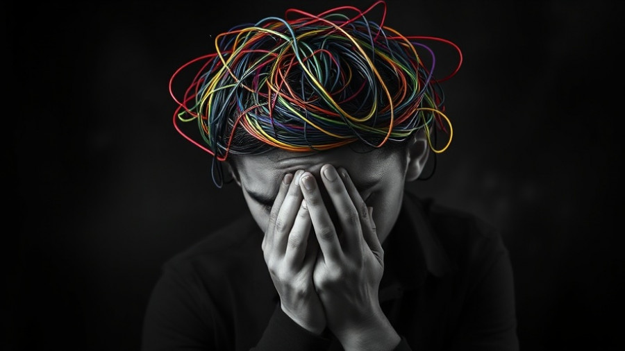 Confused person with colorful wire head symbolizing AI agents' freelance work limitations.
