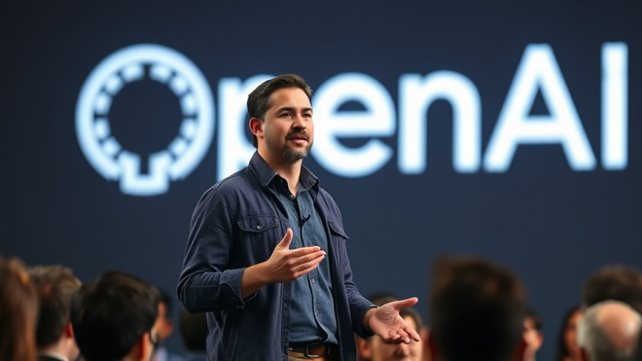Speaker addressing audience with OpenAI logo, discussing OpenAI IPO.