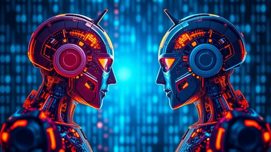 Intricate digital art of dual androids representing Claude AI.