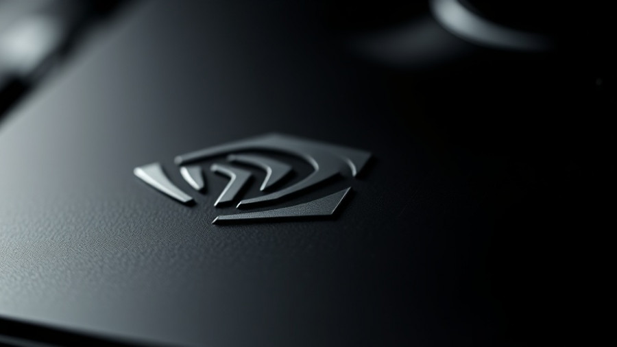 Nvidia Blackwell chip trade relations, close-up logo on black surface.