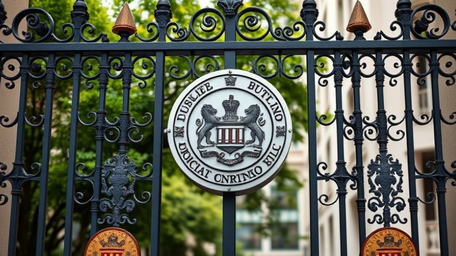 Entrance to Delhi High Court with emblem, related to DeepSeek AI Privacy Security.