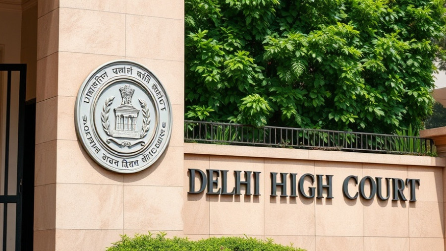 Delhi High Court entrance with emblem, DeepSeek AI privacy concerns