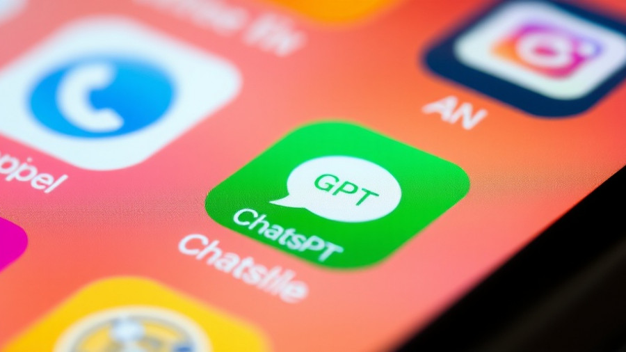 Close-up of ChatGPT app on smartphone screen for AI mental health conversations.