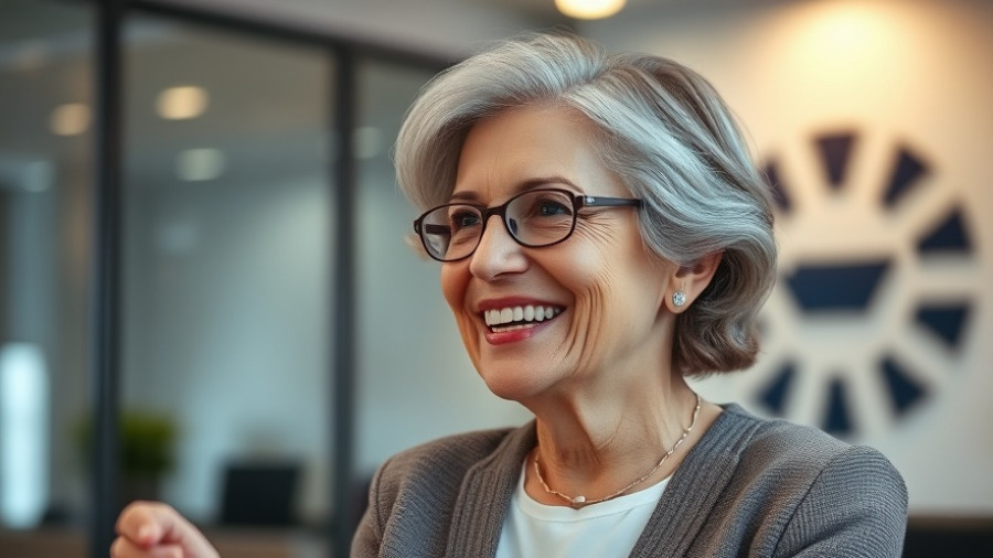 Confident older woman in office setting discussing OpenAI private investors