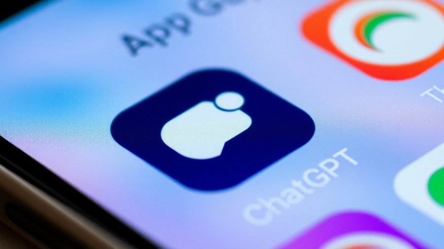 ChatGPT app icon on smartphone, representing AI chatbots and mental health.