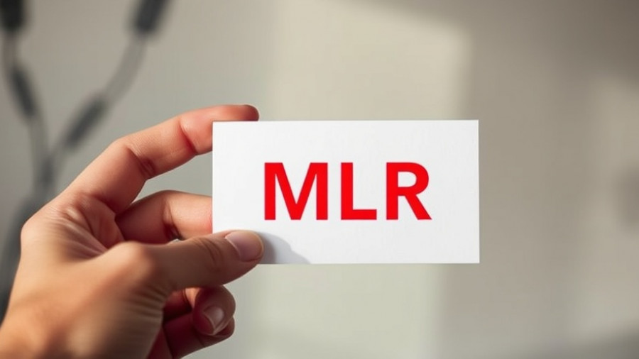 Close-up of a hand holding a card with 'MLR', agentic AI.