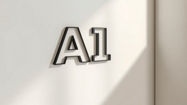 Minimalist design with AI lettering and soft lighting