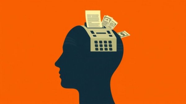 Anthropic valuation concept illustrated as a head with cash register.