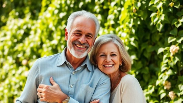 Smiling couple in garden setting related to Nvidia School of Medicine Donation