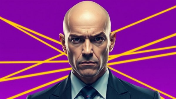 Digital portrait of a man in a suit with abstract background, agentic AI.
