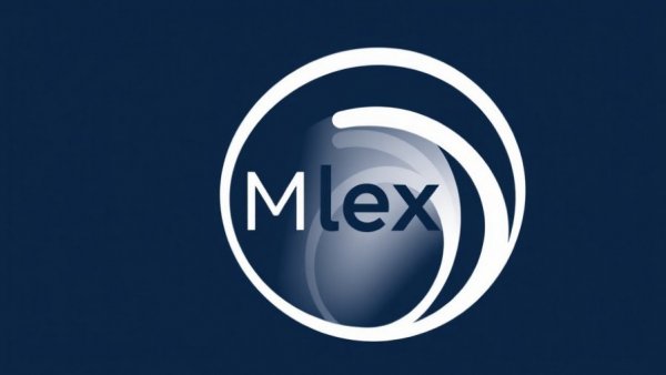 Minimalist MLex logo on a dark blue background. Perplexity AI related.