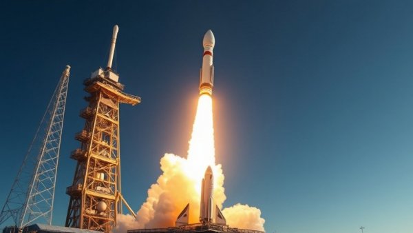 Rocket launch symbolizing anticipated IPOs in 2026.