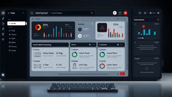 Modern interface with automation tools in a sleek dark mode, emphasizing productivity.