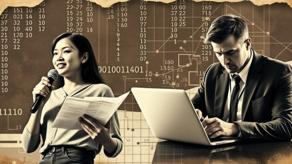 Collage of professionals and technology elements related to Claude AI