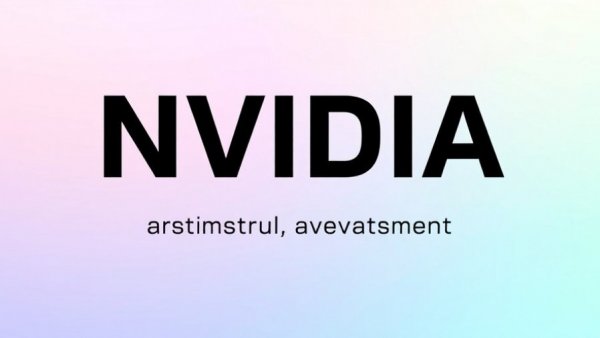 Nvidia stock predictions text on gradient background.