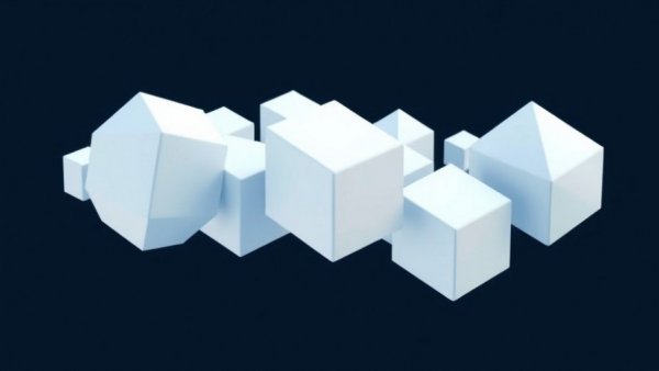 Abstract 3D cubes symbolizing AI agents in a digital space.