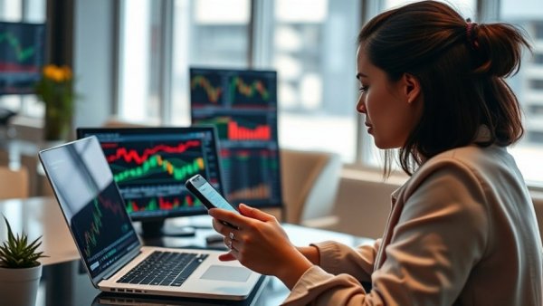 AI stocks investment analysis on laptop and smartphone