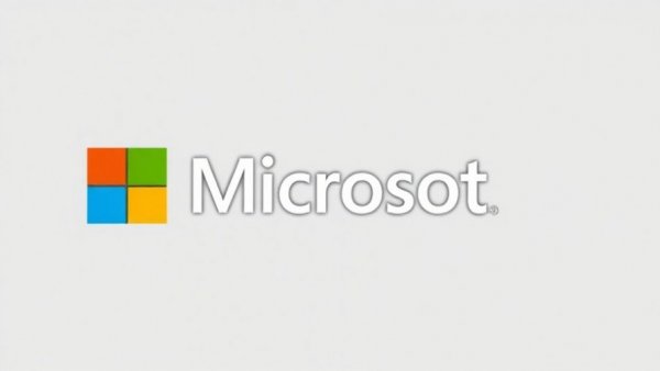 Microsoft logo representing brand and tech innovation.