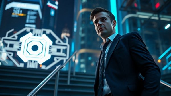 Man advancing towards AI in a digital cityscape, illustrating scaling agentic AI infrastructure.