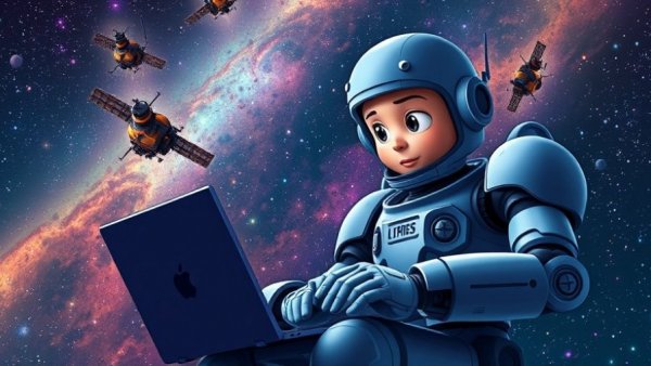 Alibaba Qwen3.7-Max capabilities in a space-themed illustration.