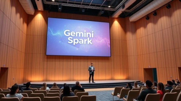 Gemini Spark presentation highlighting agentic AI features.