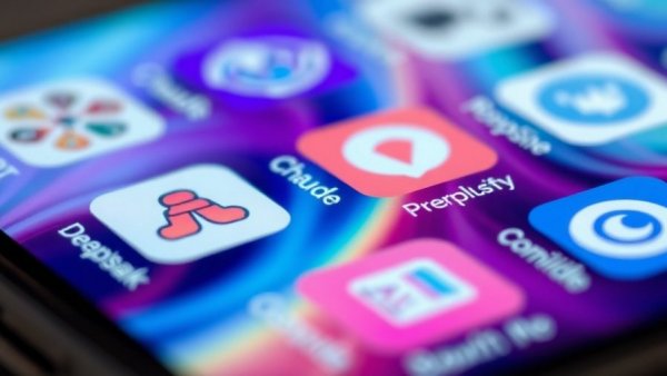 AI application icons on smartphone screen symbolizing AI in education.