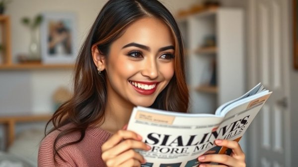 Young woman in soft light holding magazine cover on Grok AI Updates.