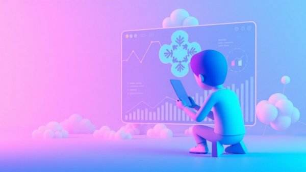 3D cartoon of Snowflake AI Data Cloud Governance with figures and data.