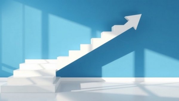Abstract staircase arrow representing Nvidia dividend increase growth.