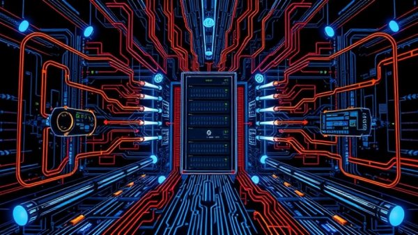 AI agents memory system illustration with data flow and servers.