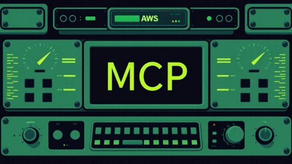 AWS MCP Server for AI Agents news article with vintage control panel illustration